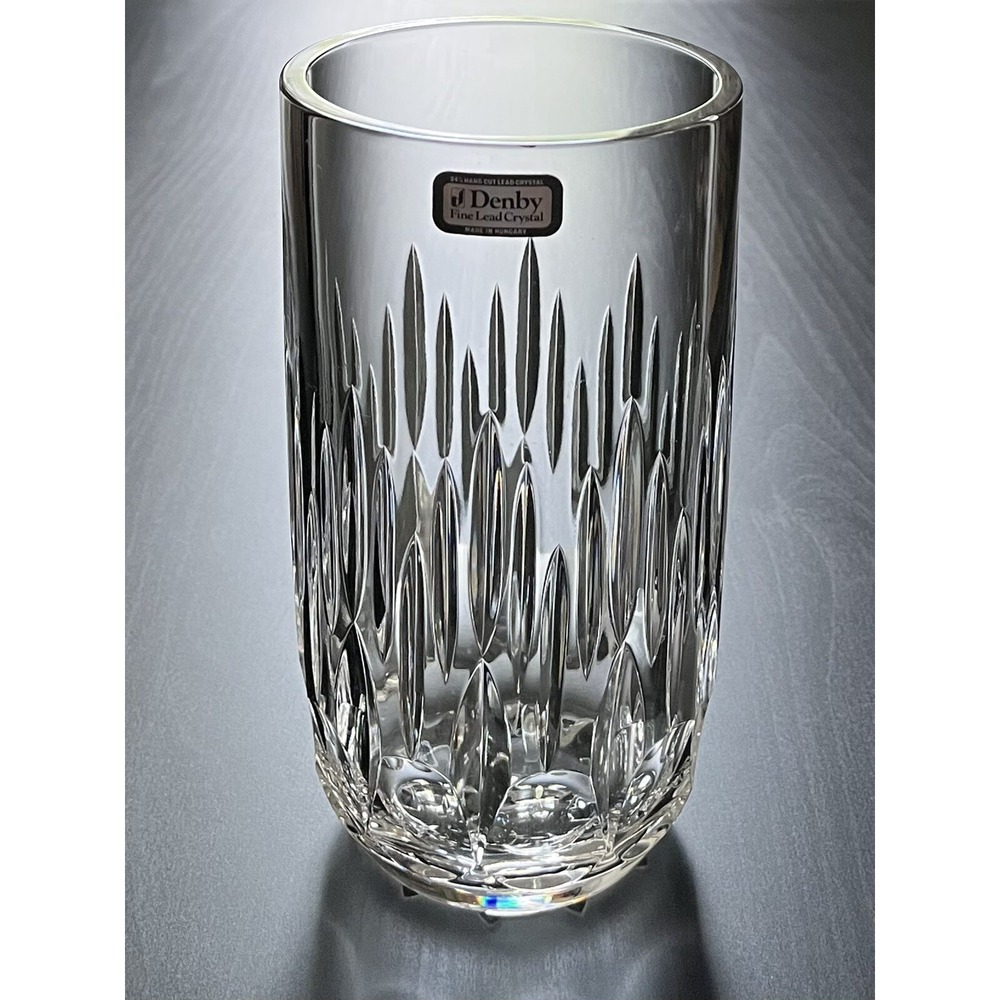 Stunning Vintage Denby‎ 24% Lead Crystal 7" Vase